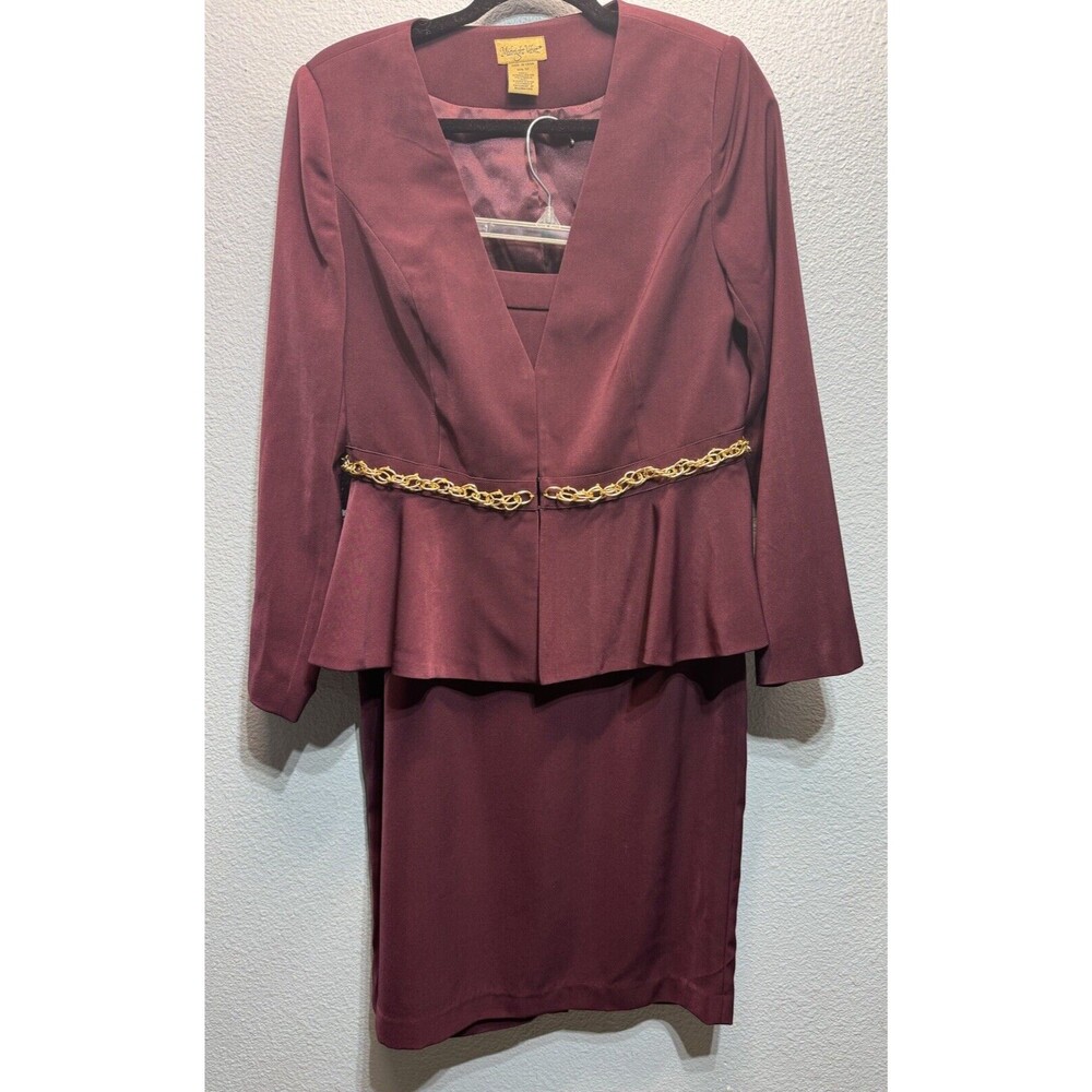 Midnight Velvet Women’s Maroon/Burgundy 2PC Elegant Skirt Suit Sz 10